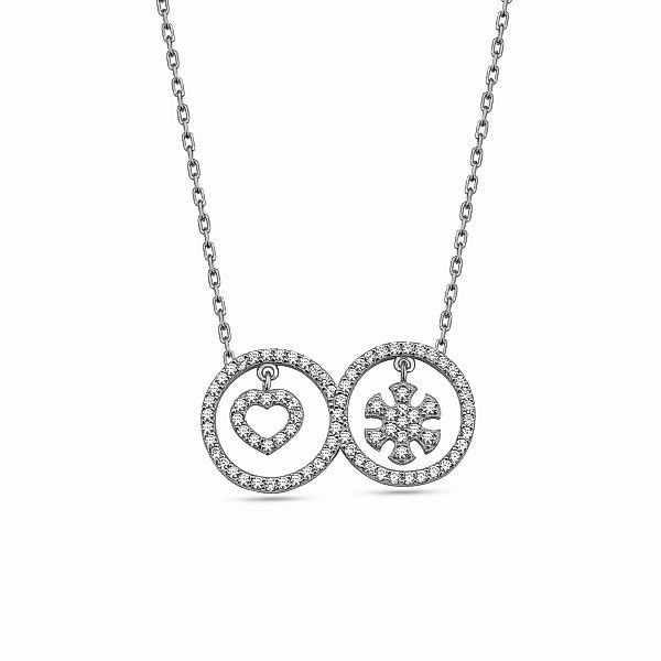 dKeniz Kettenanhänger "925/- Sterling Silber Herz Schneeflocke Silberkette" günstig online kaufen
