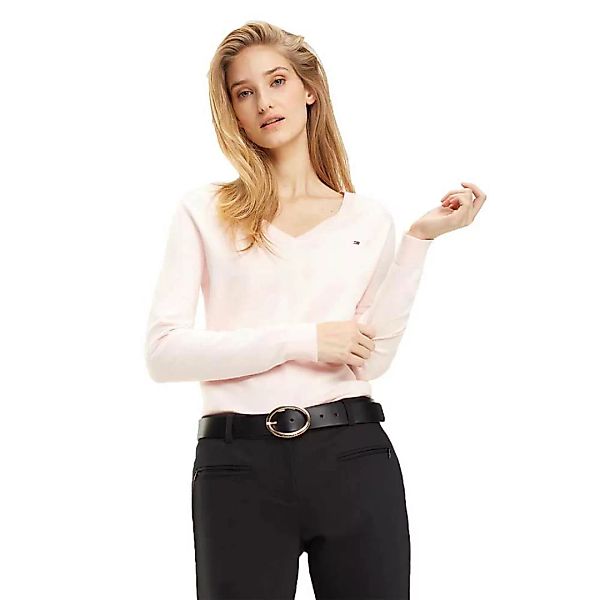 Tommy Hilfiger Heritage V-ausschnitt Pullover XS Cradle Pink günstig online kaufen