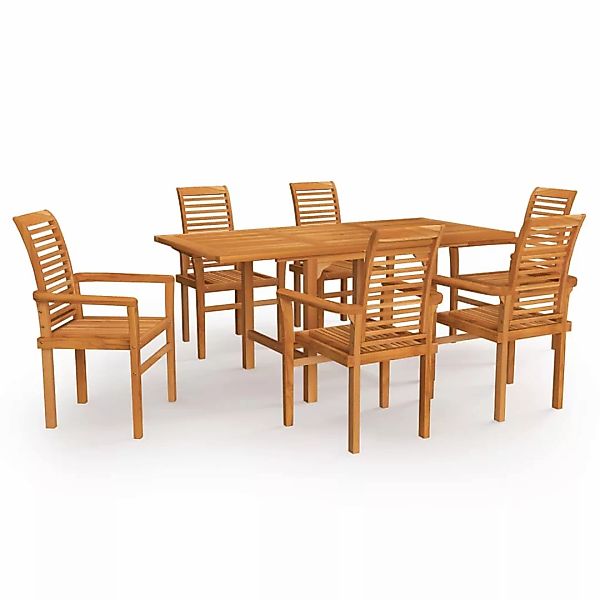 7-tlg. Garten-essgruppe Massivholz Teak günstig online kaufen