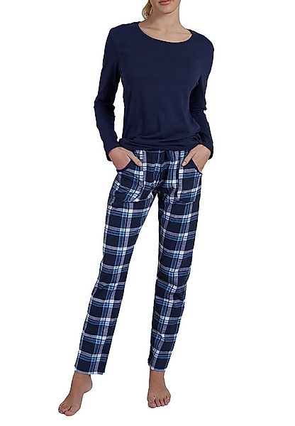 GÖTZBURG Pyjama GÖTZBURG Damen Pyjama blau bedruckt (1 tlg) günstig online kaufen