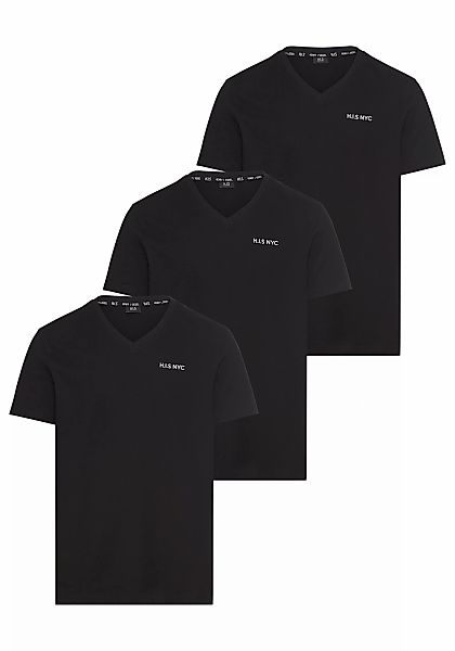 H.I.S V-Shirt, (3-er Pack), Kurzarm, Slim Fit, aus Baumwolle günstig online kaufen