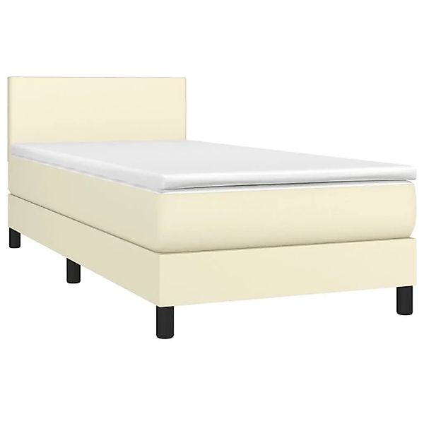 vidaXL Boxspringbett mit Matratze Creme 100x200 cm Kunstleder 3140989 günstig online kaufen