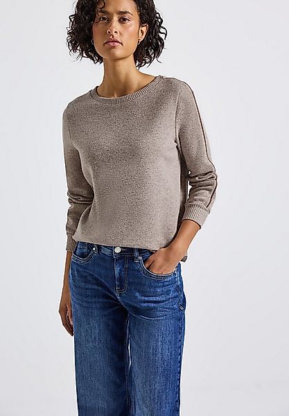 STREET ONE Strickpullover LTD QR cosy Shirt Langarmshirt mit Tape Details günstig online kaufen