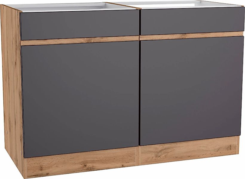 KOCHSTATION Spülenschrank "KS-Riesa" Breite 120 cm, MDF-Fronten günstig online kaufen