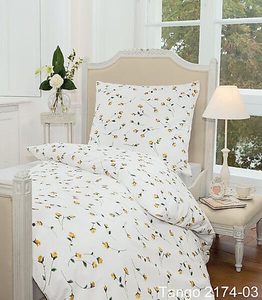 Janine Janine Mako-Soft-Seersucker-Bettwäsche TANGO 2174 gelb Größe:  155x2 günstig online kaufen