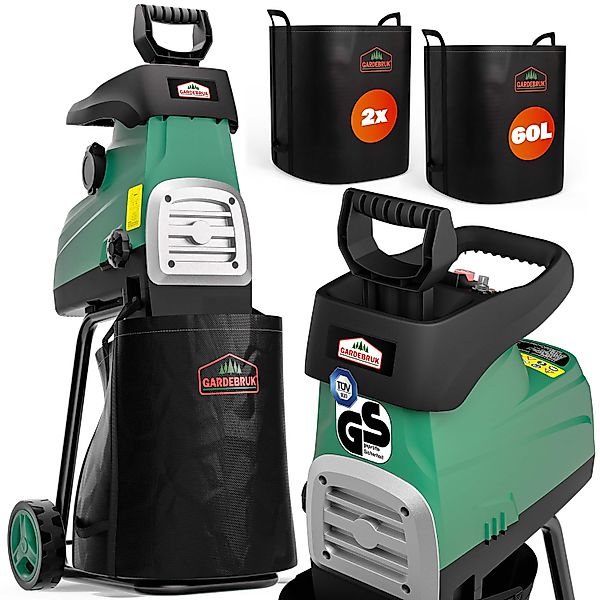 Leisehäcksler 3100W mit 2 Sammelbeuteln je 60L günstig online kaufen