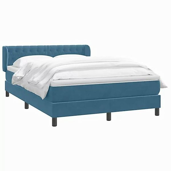 vidaXL Bett Boxspringbett mit Matratze Dunkelblau 160x220 cm Samt günstig online kaufen