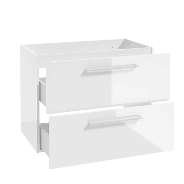 Lomadox Waschtischunterschrank mit Metallgriffen in weiß, 80 cm breit mit 2 günstig online kaufen