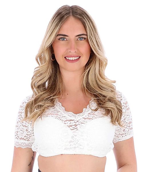 Steigenhöfer Manufaktur Dirndlbluse "LENI" kurzarm Trachtebluse günstig online kaufen