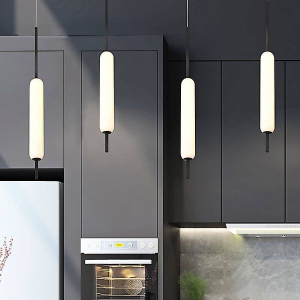 LED-Hängeleuchte CUMBERLAND, schwarz, Ø 13 cm, Metall/Glas günstig online kaufen