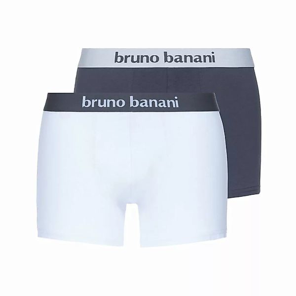 Bruno Banani Herren Boxershorts, 2er Pack - Flowing, Baumwolle Weiß/Grau XX günstig online kaufen