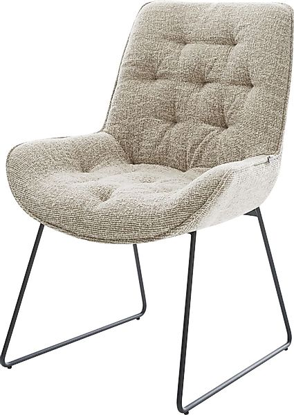 DELIFE Polsterstuhl Taimi-Flex, Kufengestell Schwarz Webstoff günstig online kaufen