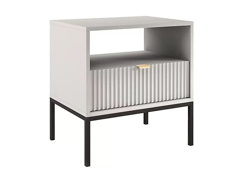 Nachttisch mit 1 Schublade & 1 Ablage - Grau - LIOUBA von Pascal Morabito günstig online kaufen