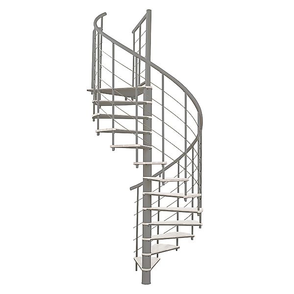 Minka Spindeltreppe Fusion Ø 120 cm Grau-Weiß Raumhöhe bis 295 cm günstig online kaufen