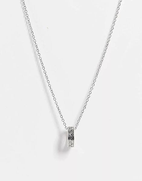 Classics 77 – Halskette mit graviertem Ringanhänger-Silber günstig online kaufen