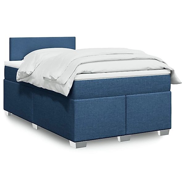 vidaXL Boxspringbett mit Matratze Blau 120x190 cm Stoff 3288126 günstig online kaufen
