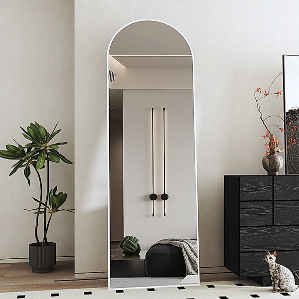 Boromal Ganzkörperspiegel für Schlafzimmer Bodenspiegel Weiß günstig online kaufen