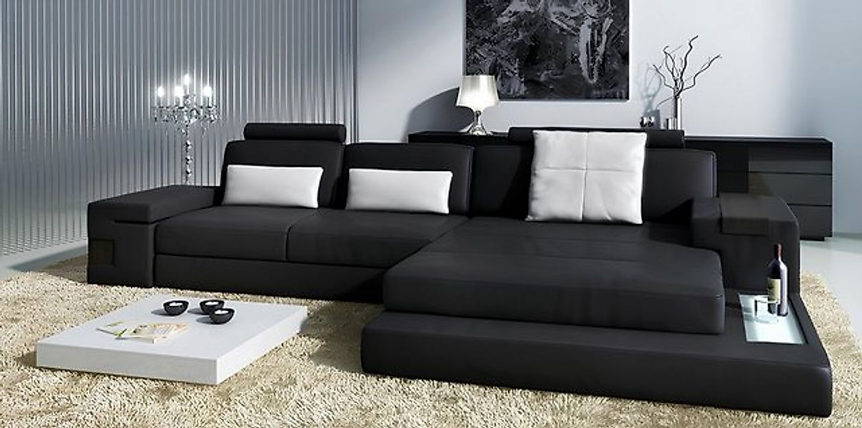 Xlmoebel Ecksofa Ledercouch Ecksofa mit integriertem USB-Anschluss, Eckpols günstig online kaufen