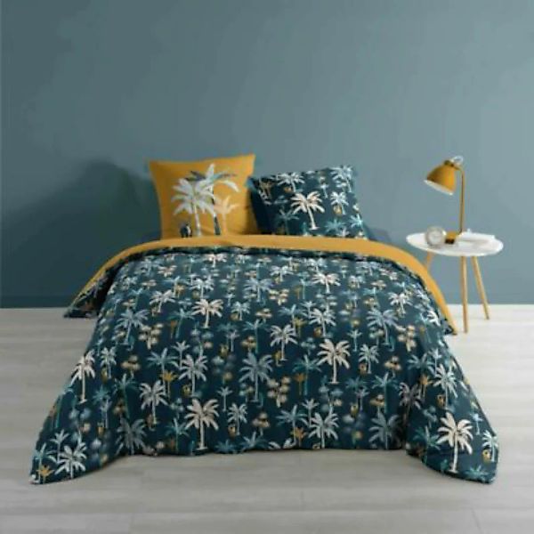 dynamic24 3tlg Bettwäsche 240x220 Baumwolle Übergröße Bettdecke Palmen Dsch günstig online kaufen