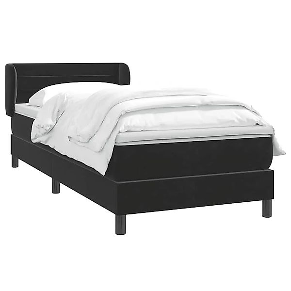 vidaXL Boxspringbett mit Matratze Schwarz 90x220 cm Samt 3317639 günstig online kaufen