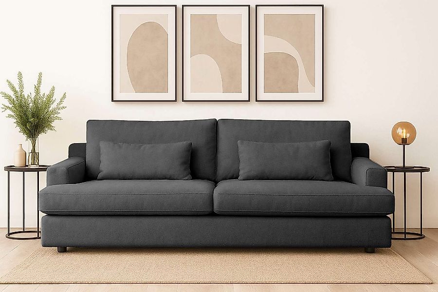 Home affaire Big-Sofa »Evelle 3 Sitzer Maxi« 237 cm, tiefe Sitzfläche, Loun günstig online kaufen