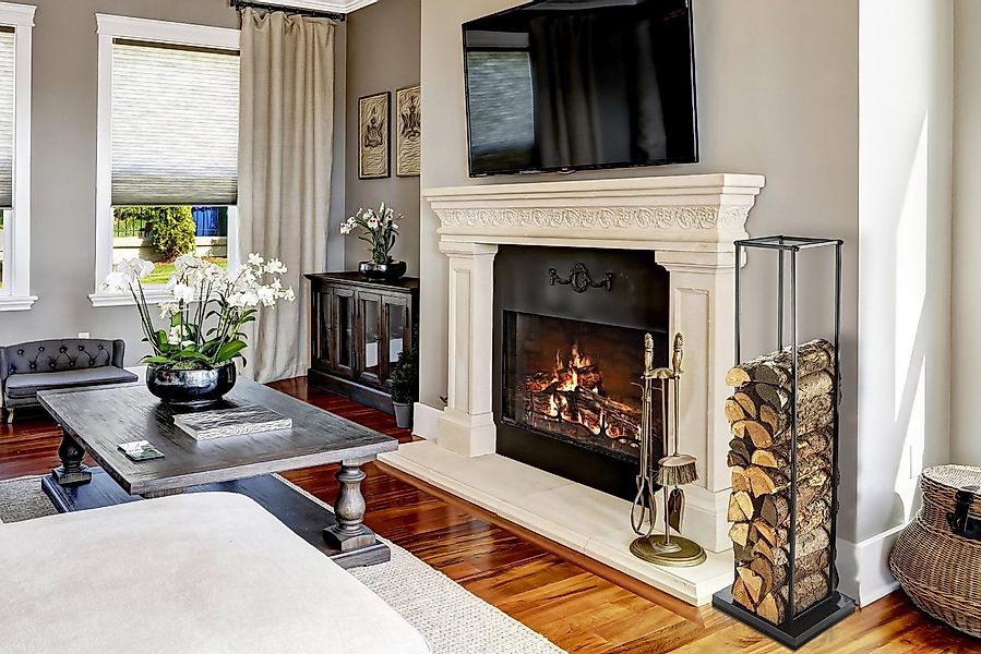 Kobolo Kaminholzregal Brennholzregal Holzaufbewahrung Kaminholz Ofenzubehör günstig online kaufen