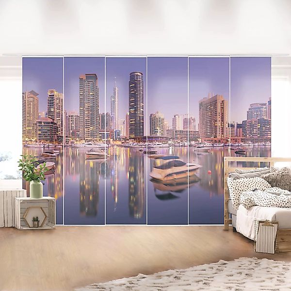 Schiebegardinen Set Architektur & Skyline Dubai Skyline und Marina günstig online kaufen