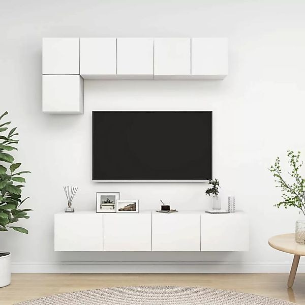 5-tlg. Tv-schrank-set Weiß Spanplatte günstig online kaufen