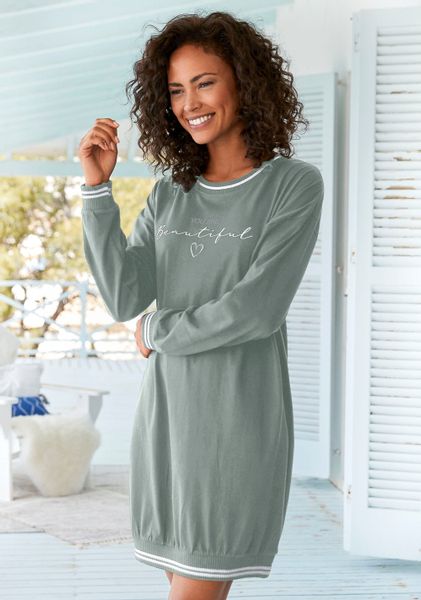 Vivance Dreams Nachthemd mit Ripp-Abschlüssen günstig online kaufen