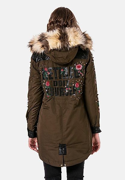 Cipo & Baxx Parka "Jacken", mit Kapuze, mit Kunstleder und Nieten, WJ-136 günstig online kaufen