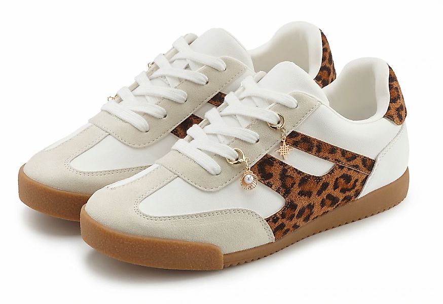 LASCANA Sneaker Schnürhalbschuh, Freizeitschuh mit abnehmbaren Schmuckstein günstig online kaufen
