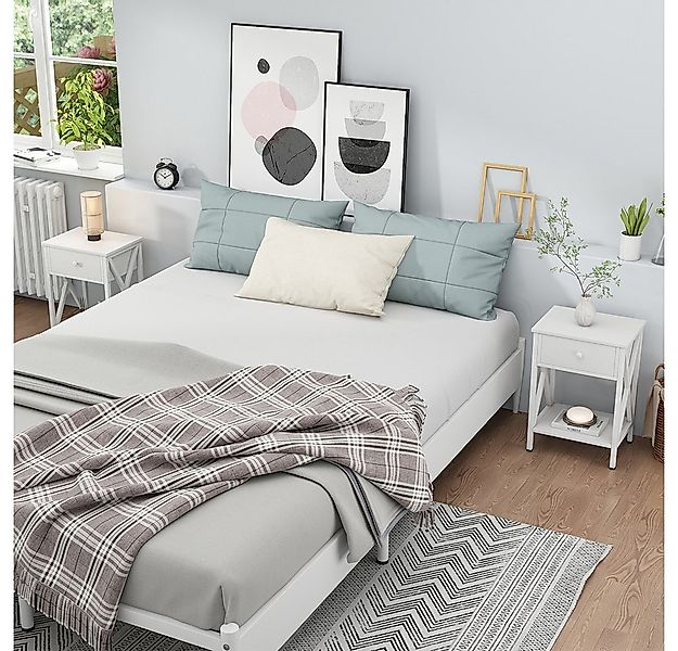 Vicco Nachtschrank Keno, Weiß, 40 x 55 cm 2er Set günstig online kaufen