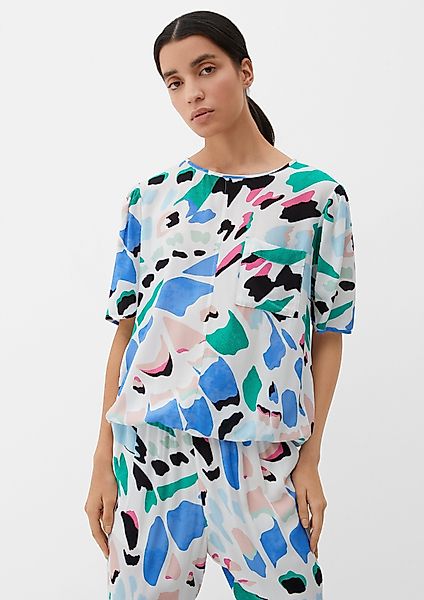 s.Oliver Kurzarmbluse Bluse mit Dobby-Struktur günstig online kaufen