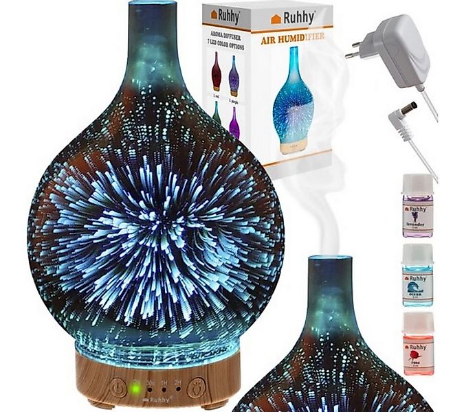 Ruhhy Luftbefeuchter Luftbefeuchter mit LED, Aromatherapie & 3D-Effekt, 3-i günstig online kaufen