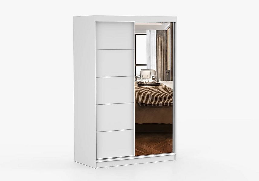 imoebel24 Schwebetürenschrank NEOMI 05 120 cm - Weiss / Weiss günstig online kaufen