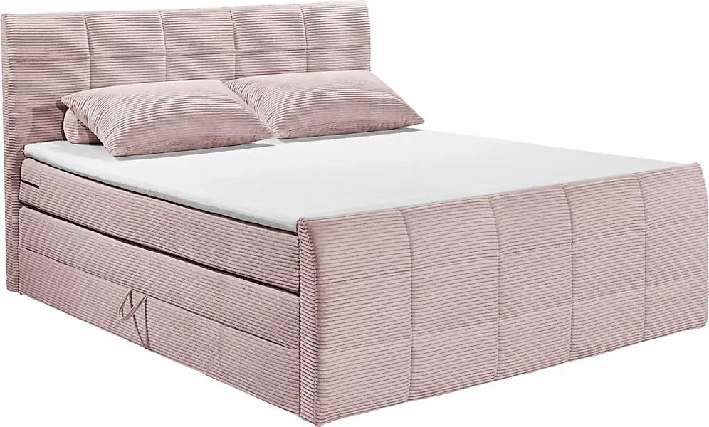 ED EXCITING DESIGN Boxspringbett »Bolivia«, harte Seite mit Kokosmatte, wei günstig online kaufen