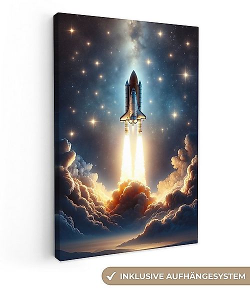 OneMillionCanvasses® Leinwandbild Weltall - Rakete - Weltraum - Sterne, Fot günstig online kaufen