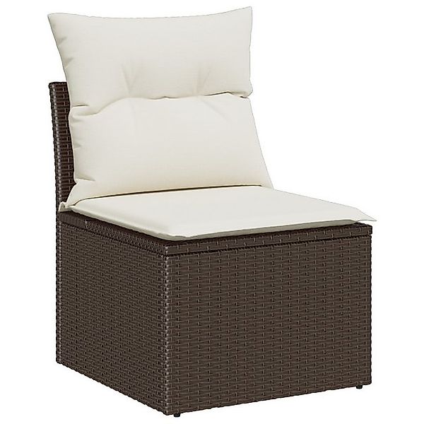 vidaXL Loungesofa 6-teiliges Garten-Sofa-Set mit Kissen Braun Poly-Rattan, günstig online kaufen