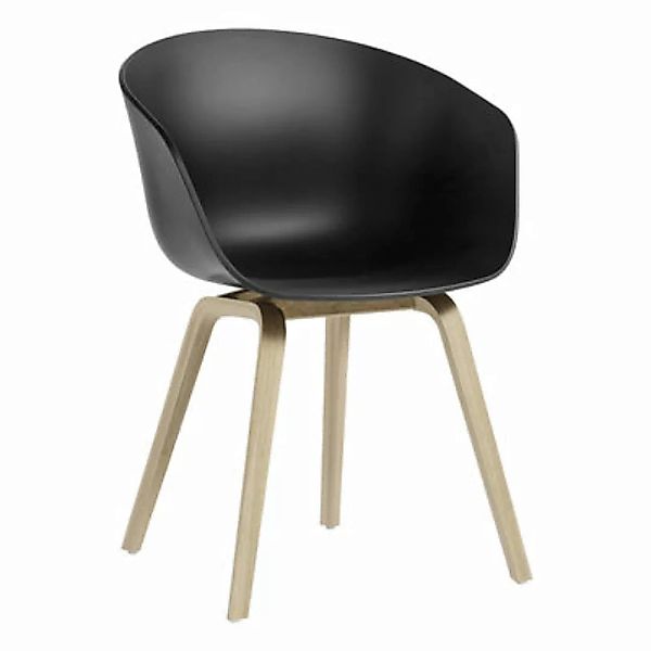 Sessel  About a chair AAC22 plastikmaterial schwarz / Recycelt - Hay - Schw günstig online kaufen