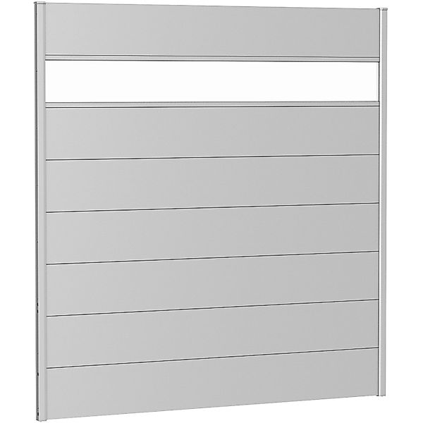 Biohort Wandpaneel Sichtschutz m. Acrylglas 180 cm x 180 cm Silber-Metallic günstig online kaufen