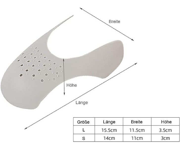 COOL-i ® Sneaker-Schuhschutz (2 Paar) – Anti-Knitter Zehenschutz-Einlagen S günstig online kaufen