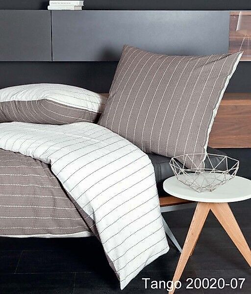 Janine Janine Mako-Soft-Seersucker-Bettwäsche TANGO 20020 taupe Größe:  155 günstig online kaufen