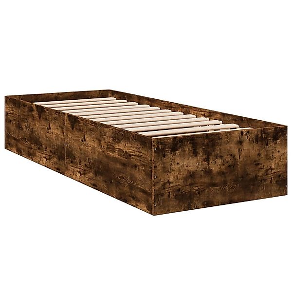 vidaXL Bettgestell Räuchereiche 90x200 cm Holzwerkstoff 3281060 günstig online kaufen