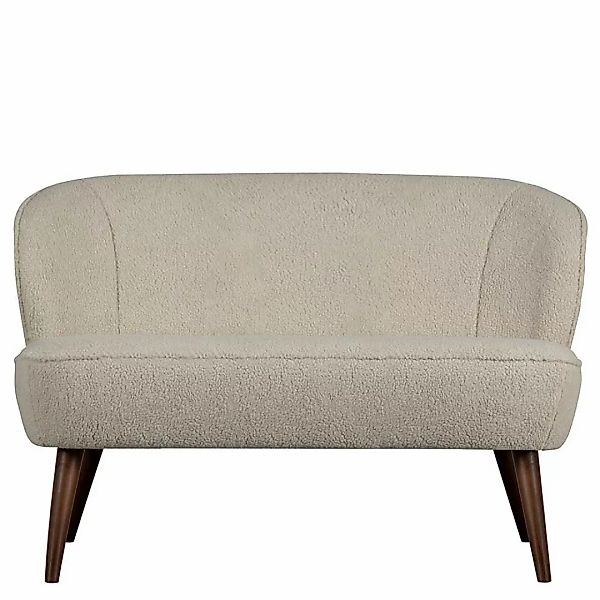 Webplüsch Sofa in Offwhite zwei Sitzplätzen günstig online kaufen