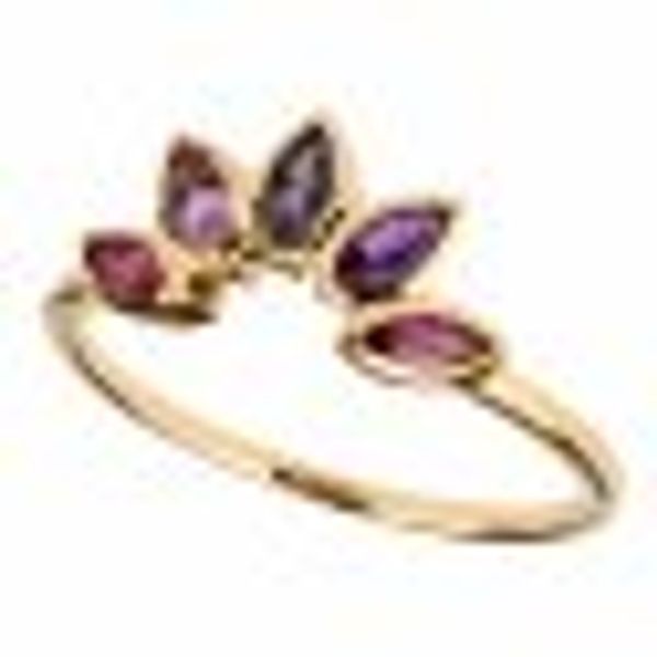 Ring 925 Sterling Silber vergoldet Glänzend Amethyst Iolith lila günstig online kaufen
