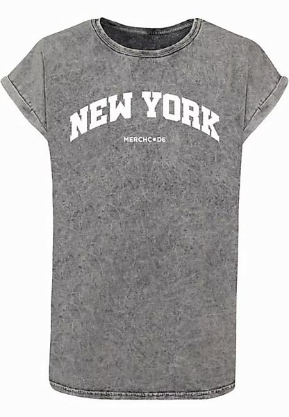 Merchcode T-Shirt Merchcode Damen Ladies New York Wording - Acid Washed T-S günstig online kaufen