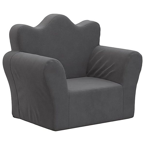 vidaXL Kindersofa, Kinder Schlafsofa Anthrazit Weich Plüsch günstig online kaufen