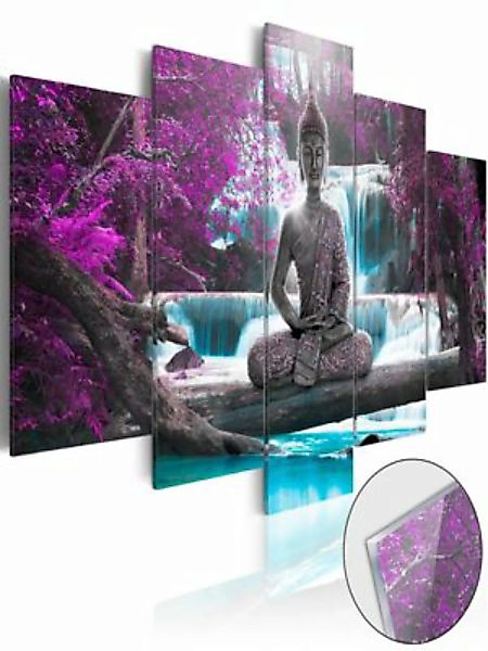 artgeist Acrylglasbild Waterfall and Buddha [Glass] mehrfarbig Gr. 200 x 10 günstig online kaufen