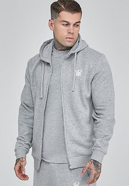 Siksilk Hoodie SikSilk Herren Grauer Essentials Full Zip Kapuzenpullover günstig online kaufen