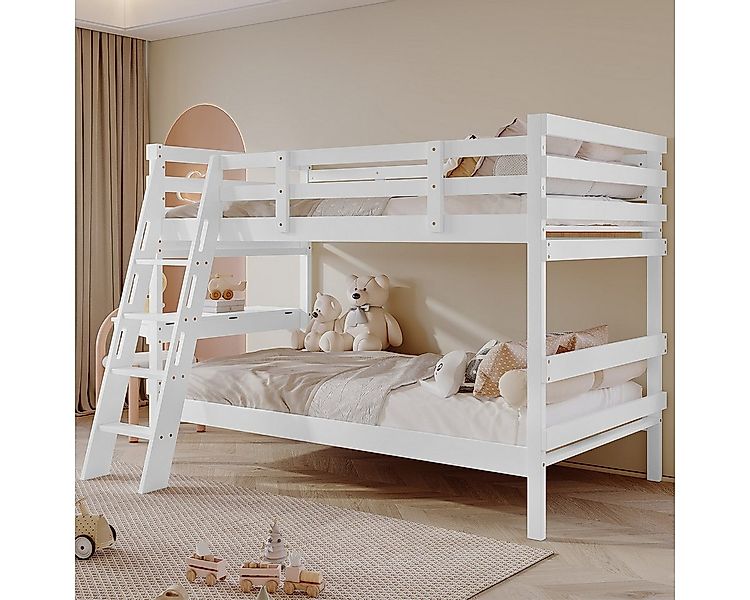 XDeer Kinderbett Etagenbett mit Schreibtisch und Vierstufiger Leiter Design günstig online kaufen